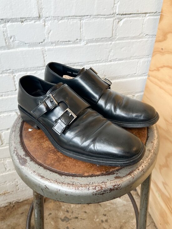 Gucci Other - Gucci Men's Black Leather Double Monk Strap Dress Shoes Loafers - US Size 10
